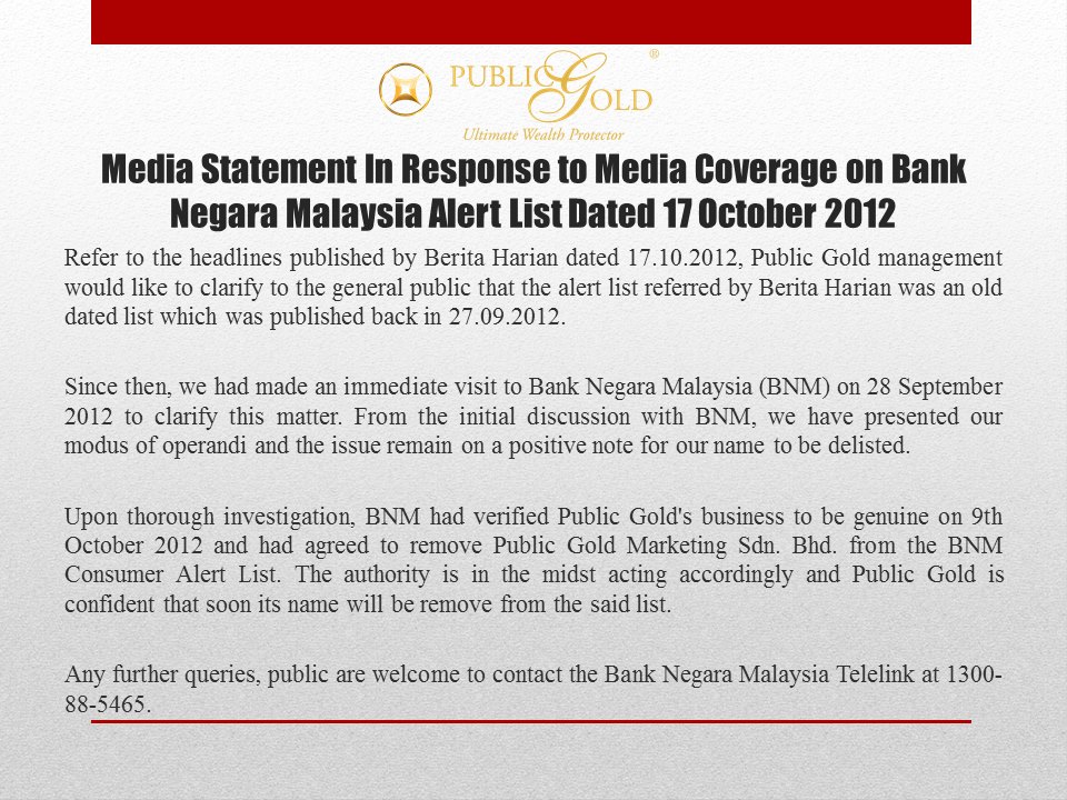 kenyataan balas public gold berita harian bank negara
