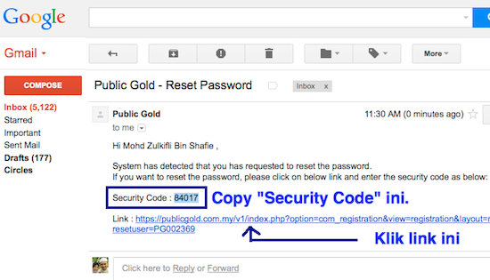 email security code web public gold