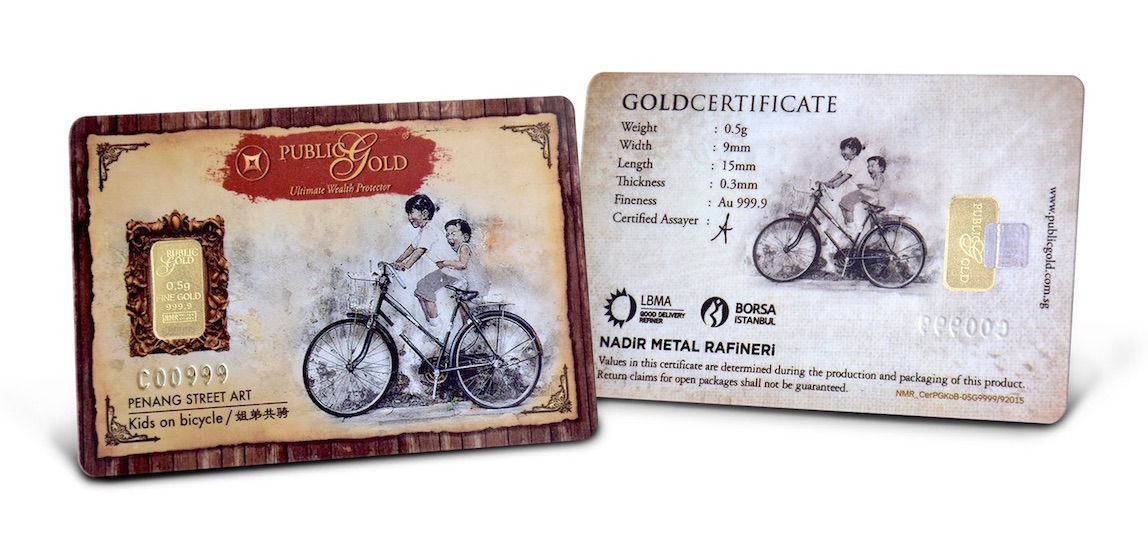 gold bar 0.5 gram bicycle public gold