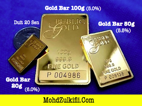 jongkong emas Public Gold 100 gram, 50 gram dan 10 gram